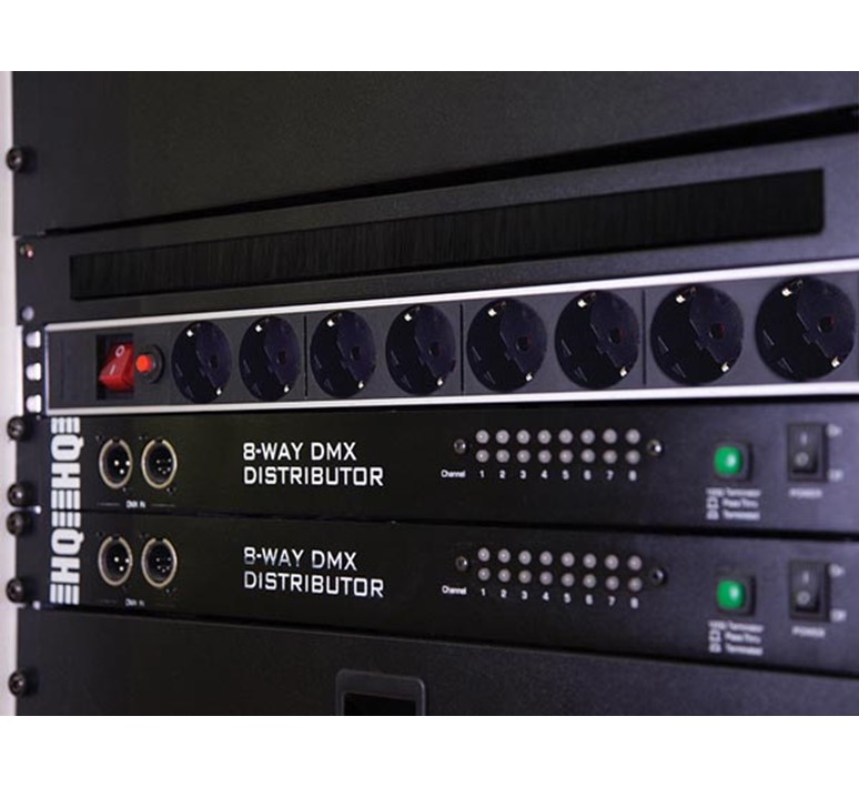 19″ 1HE 8-voudige Schuko verdeeldoos met schakelaar en wcd’s aan de voorkant en thermische beveiliging - Afbeelding 4